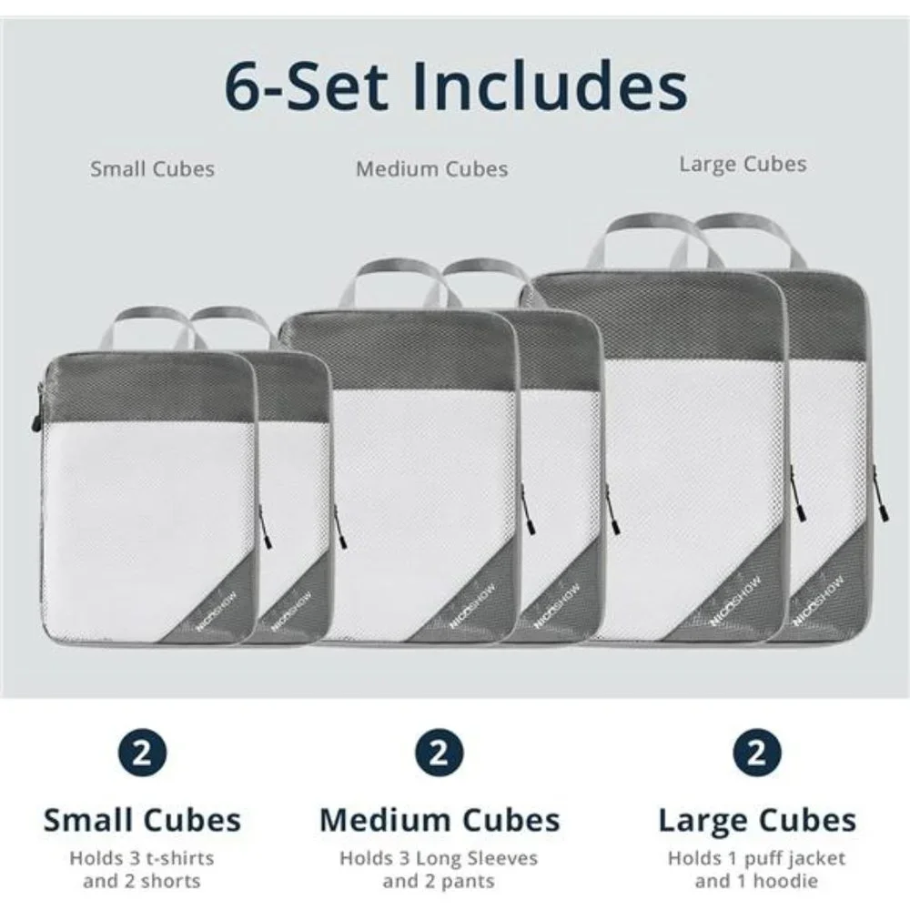 Compression Packing Cubes for Travel,Packing Cubes Compression Travel Essentials - Picture 7 of 7